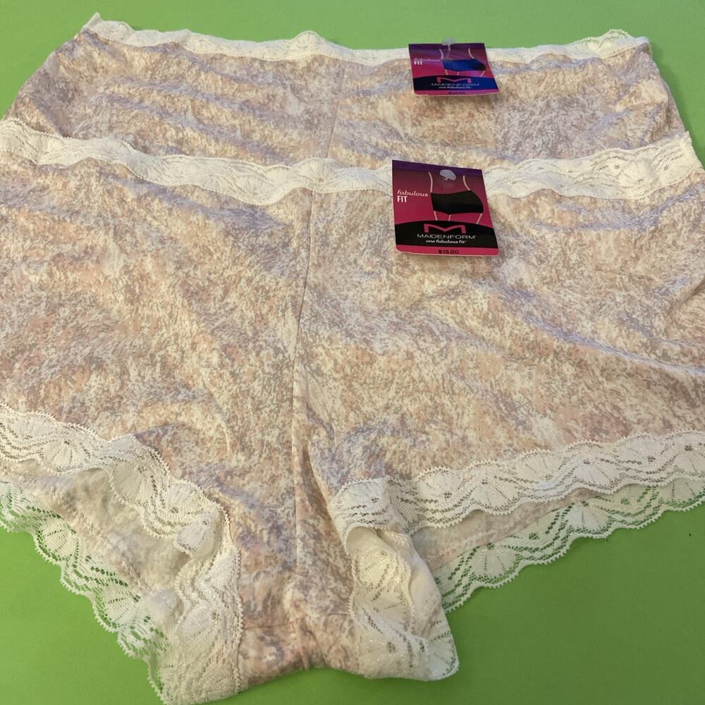 NEW! Maidenform Set Of 2 Boyshorts / Watercolor Pattern /Size 9/ 2XLarge / $26